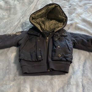 NWT Calvin Klein Jeans Dark Blue Hooded Puffer Jacket